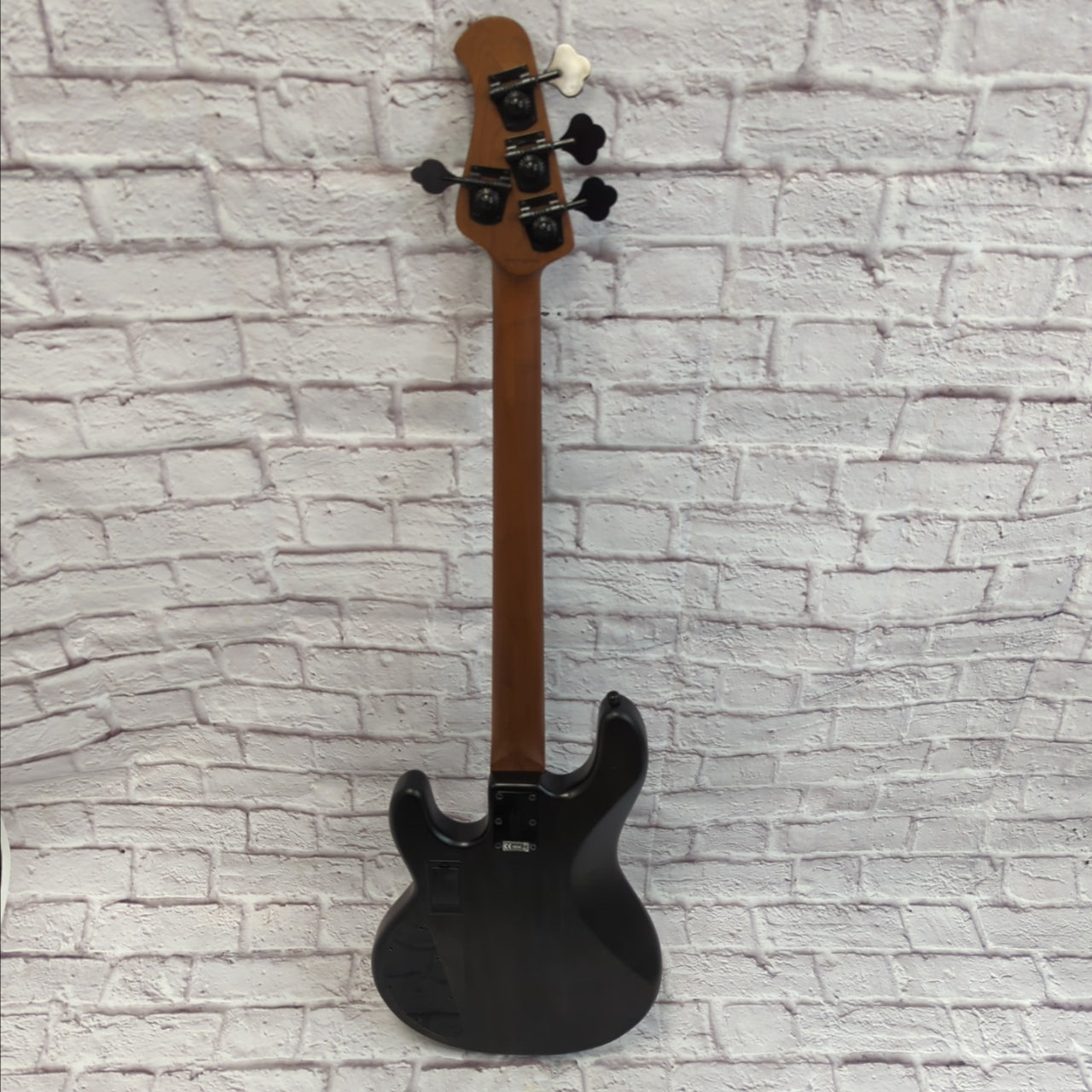 Sterling by Music Man Sting Ray Ray34 HH 4 String Bass Guitar Burl Top Trans Black Satin