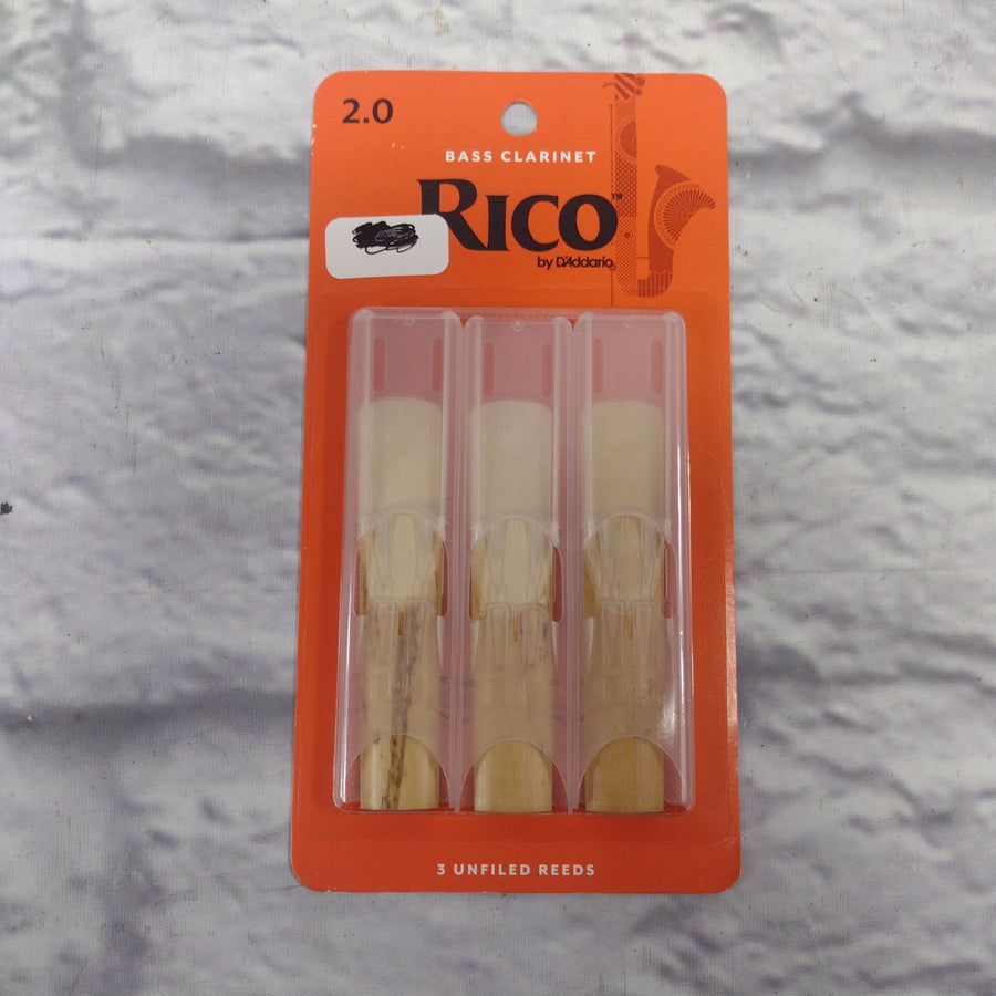 Rico Bass Clarinet 2.0 Strength 3 Unfilled Reeds