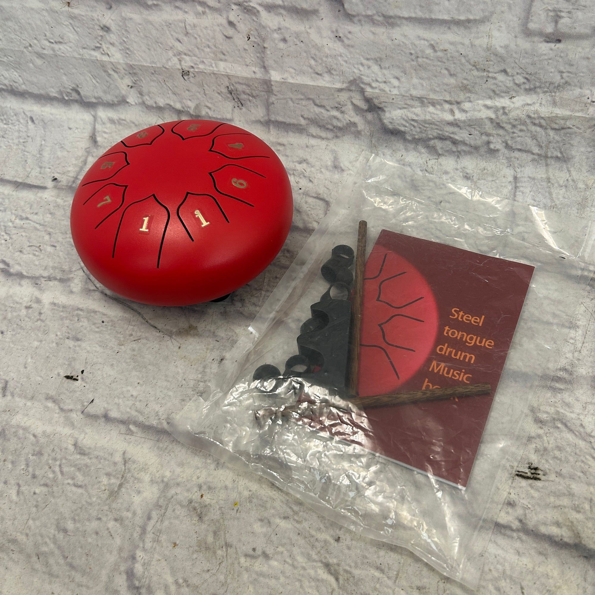 Red Metal Tongue Drum