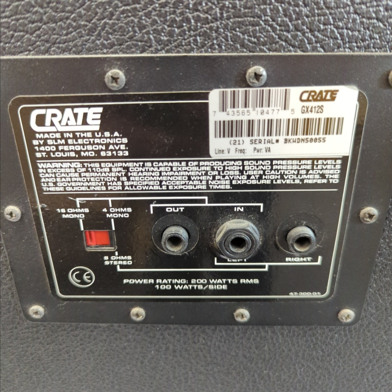 Crate Slanted 412 4x12 Guitar Cab