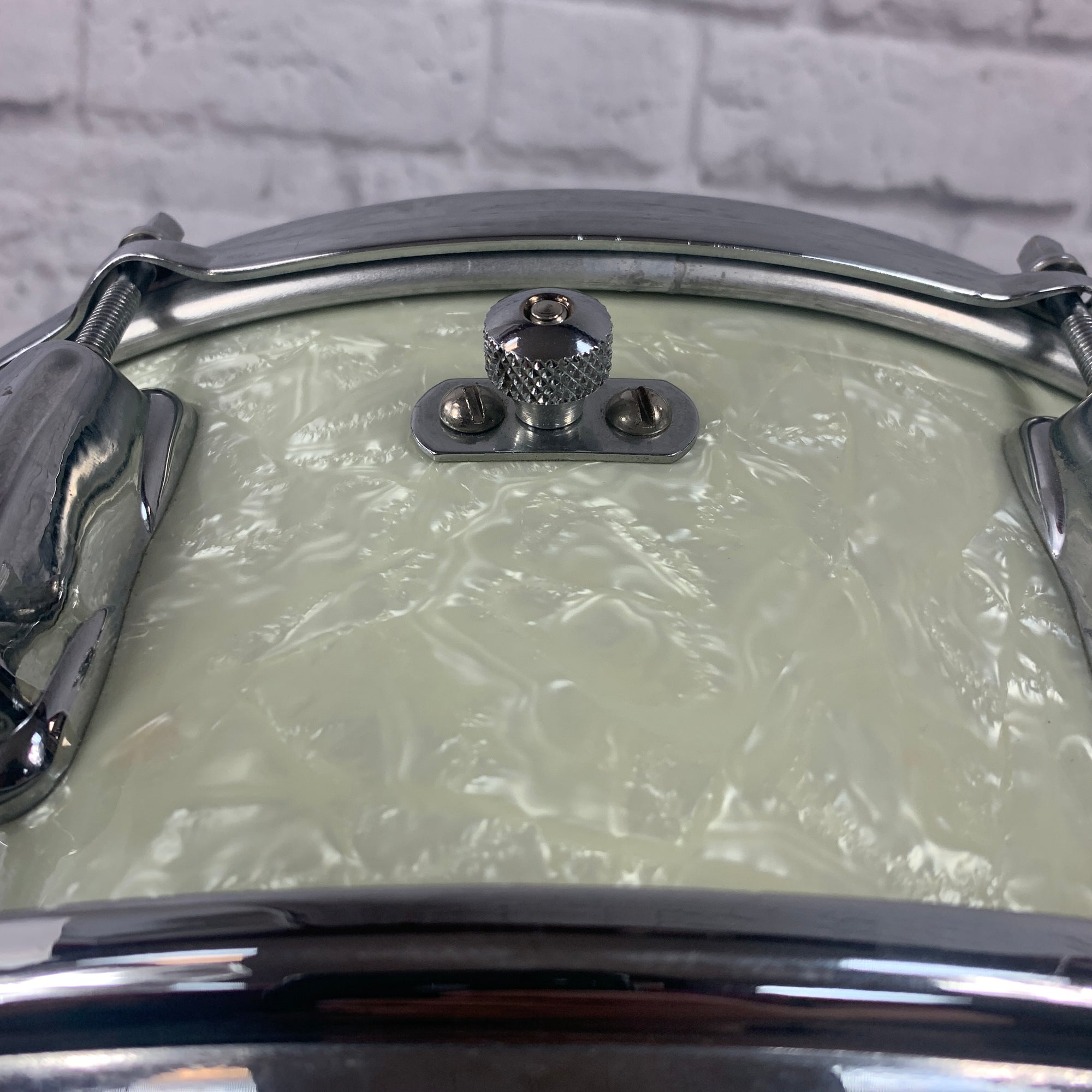 Vintage 1950s Slingerland Radio King 5.5x14" 8-Lug Snare Drum White Marine Pearl