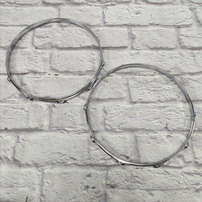 Vintage 1970s Ludwig Supraphonic 14” 10 Hole COS (Chrome over Steel) Top & Bottom Snare Drum 1.6mm Hoops / Rims