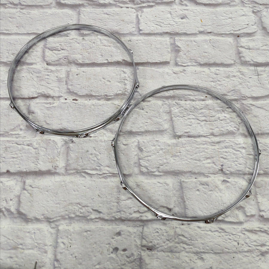 Vintage 1970s Ludwig Supraphonic 14” 10 Hole COS (Chrome over Steel) Top & Bottom Snare Drum 1.6mm Hoops / Rims