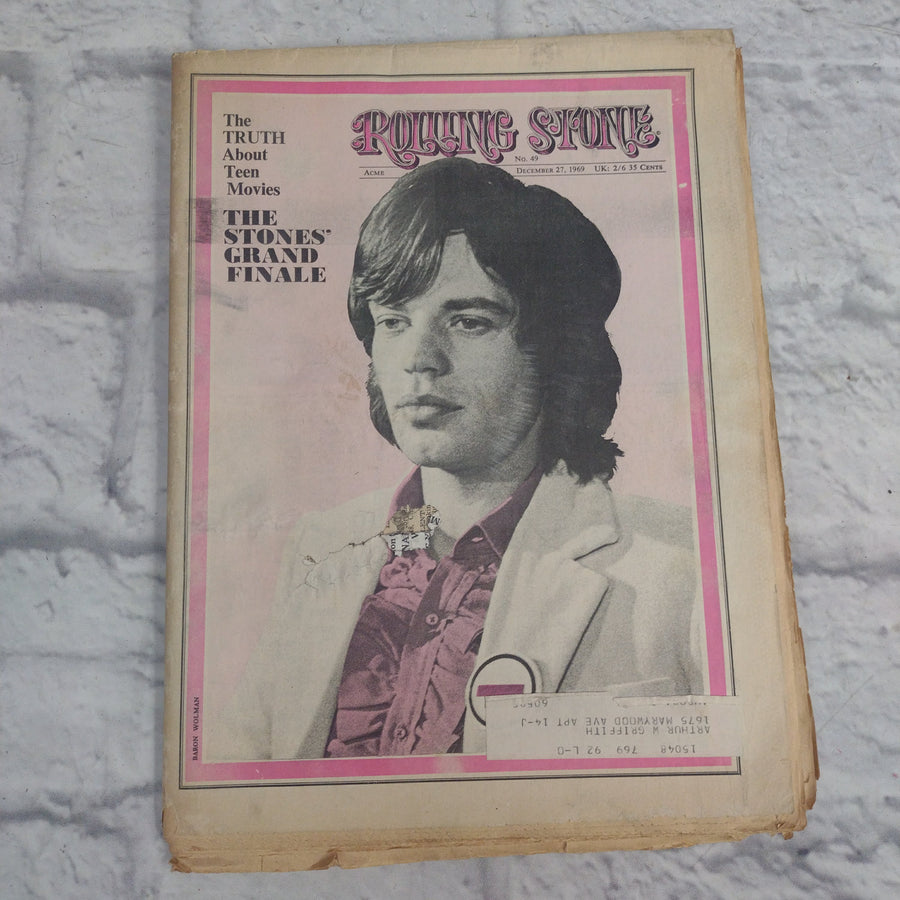 Vintage Rolling Stone Magazine - No 49 December 27 1969 - Mick Jagger Cover