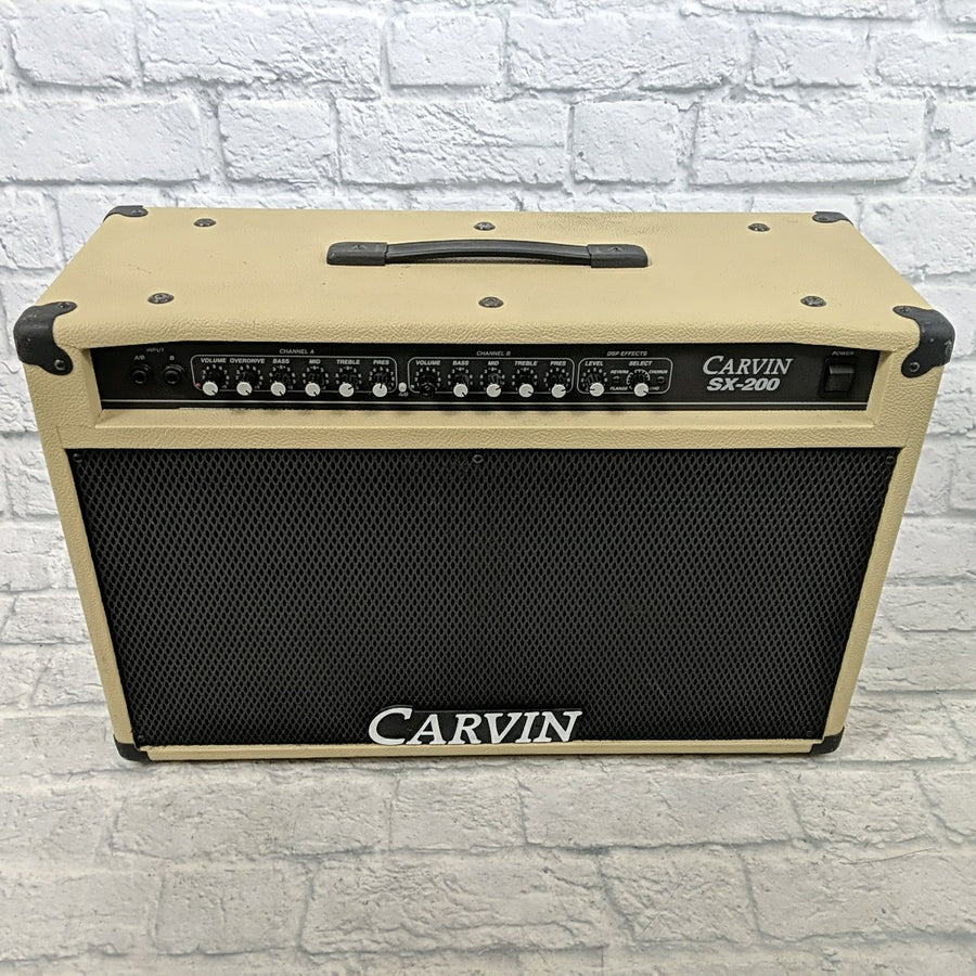 Carvin SX-200 2x12 Combo Guitar Project Parts Amp Creme Tolex w/ British Series 100W 8ohm Speakers