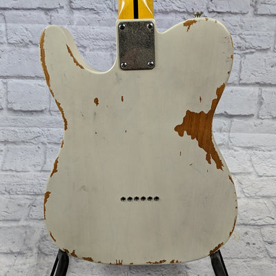 Unknown Partscaster Tele Heavy Relic White