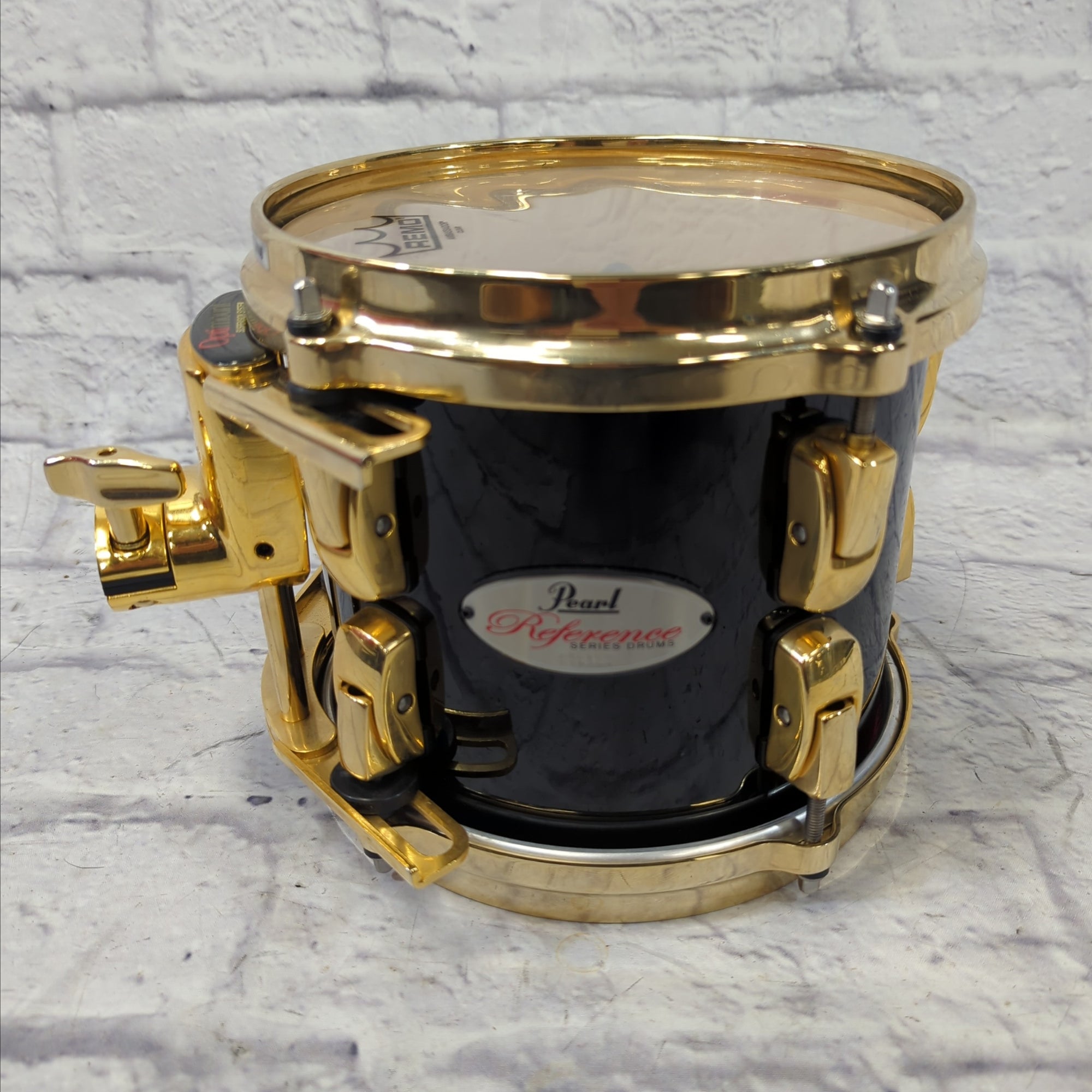 Pearl Reference 8x7" Tom Piano Black w/ Gold Optimount