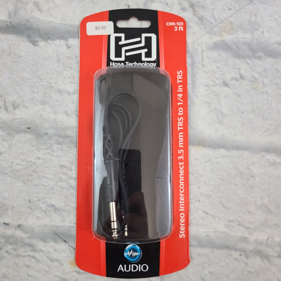 Hosa 3ft Stereo Interconnect 3.5mm TSR to 1/4 In TRS