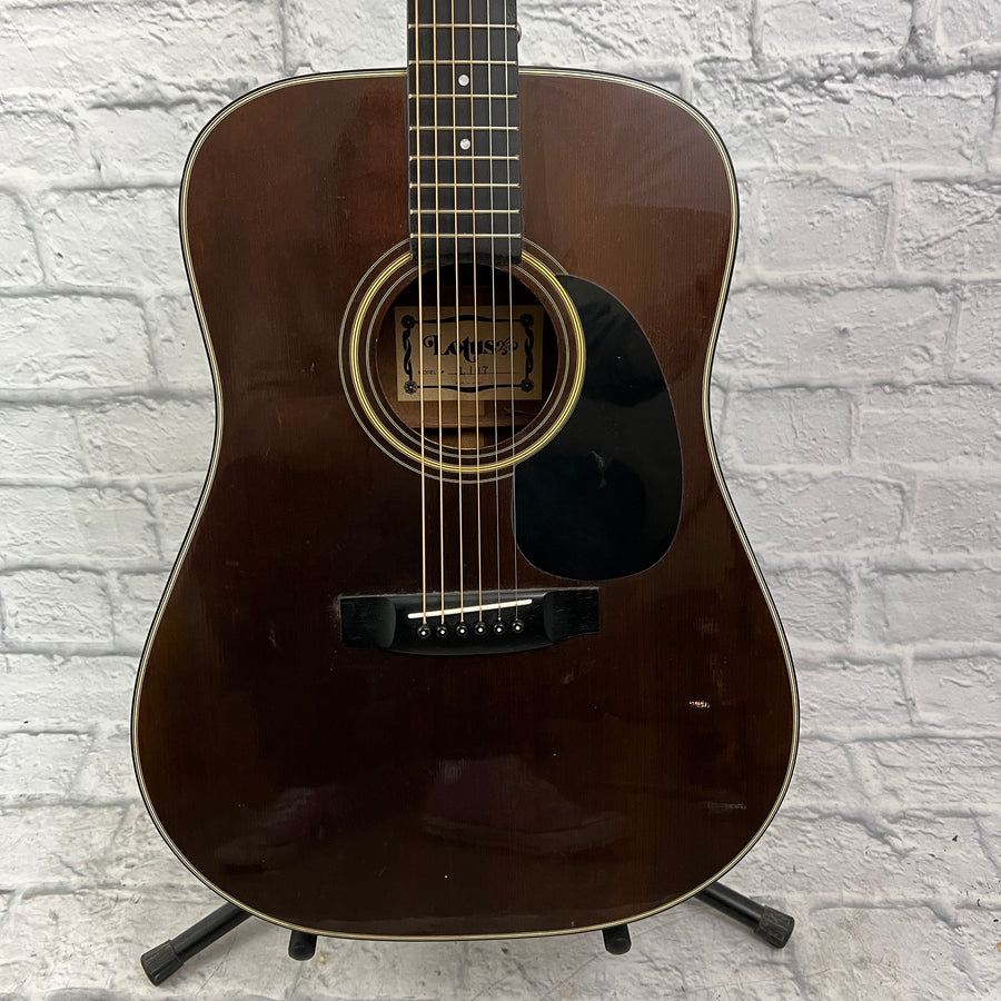 Vintage MIK Lotus L-107 Acoustic Guitar w/ Chipboard Case