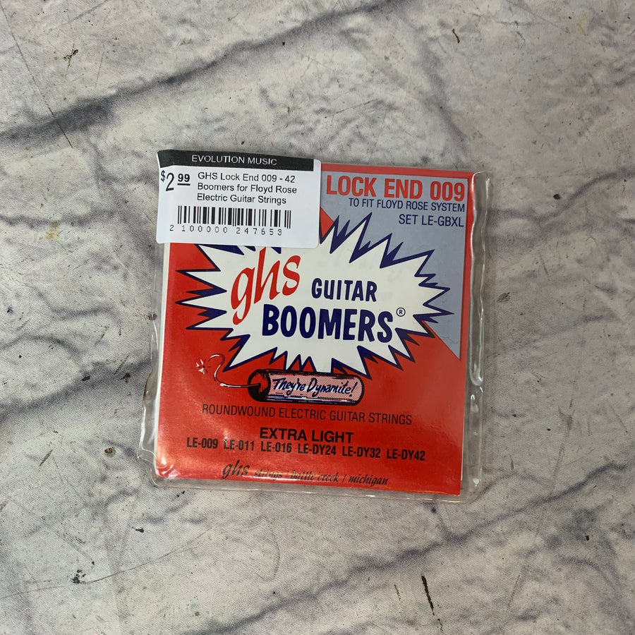 GHS Lock End 009 - 42 Boomers for Floyd Rose Electric Guitar Strings