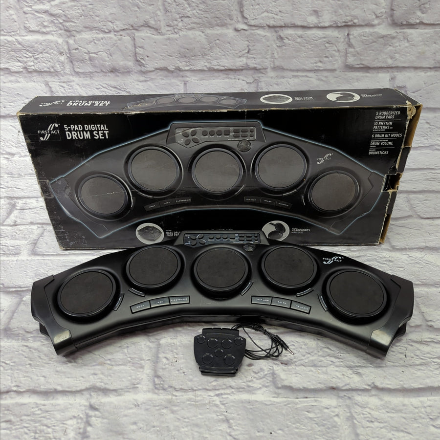 First Act Electronic 5 Pad Digital Drum Set with Bass Drum