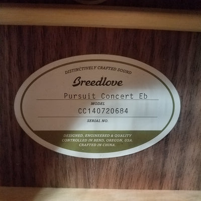 Breedlove Pursuit Concert Eb CC140720684  Acoustic Electric Ebony