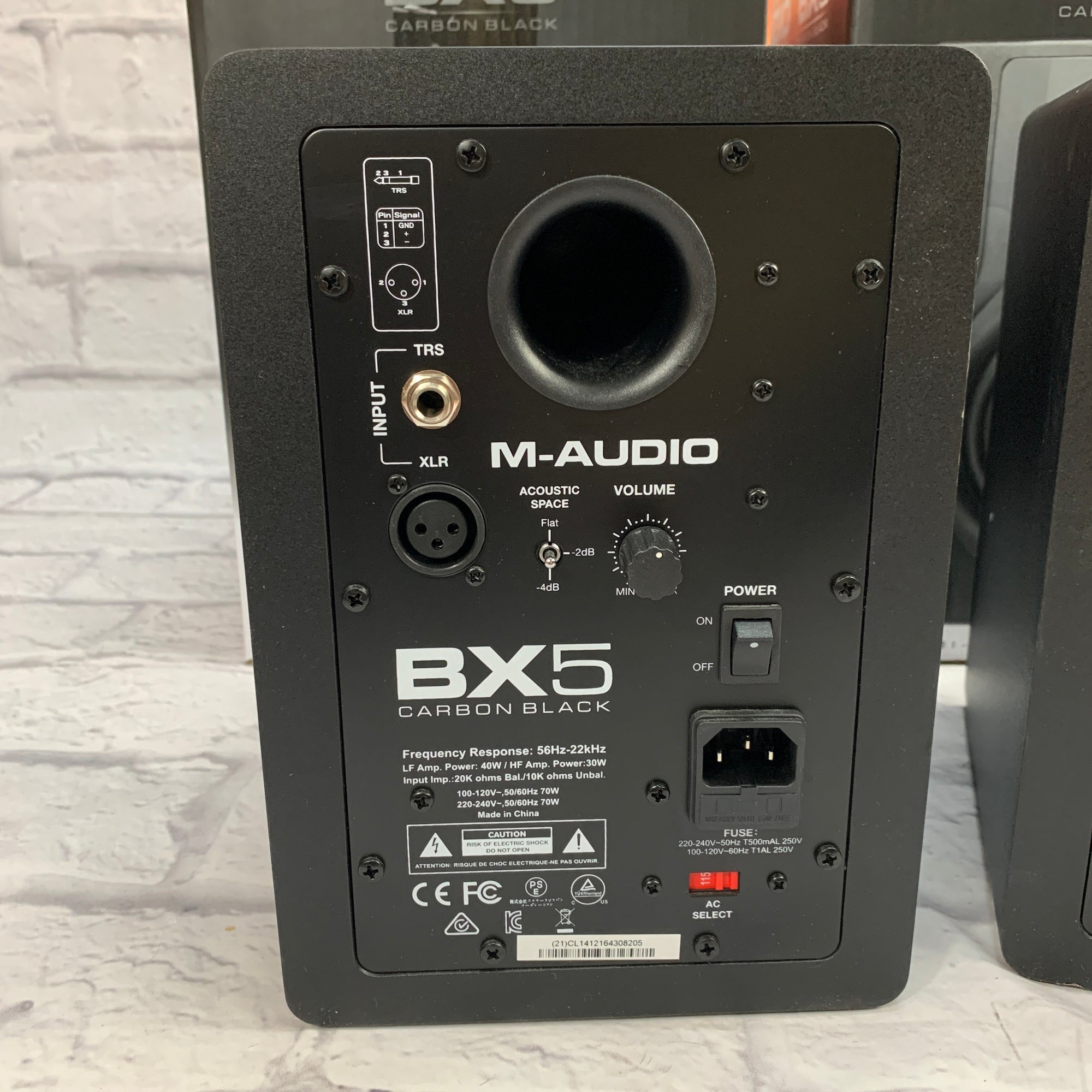 M-Audio BX5 Carbon Black Studio Monitor Pair Evolution Music
