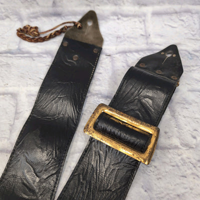 Unknown Vintage 3" Black Leather Strap with Buckle
