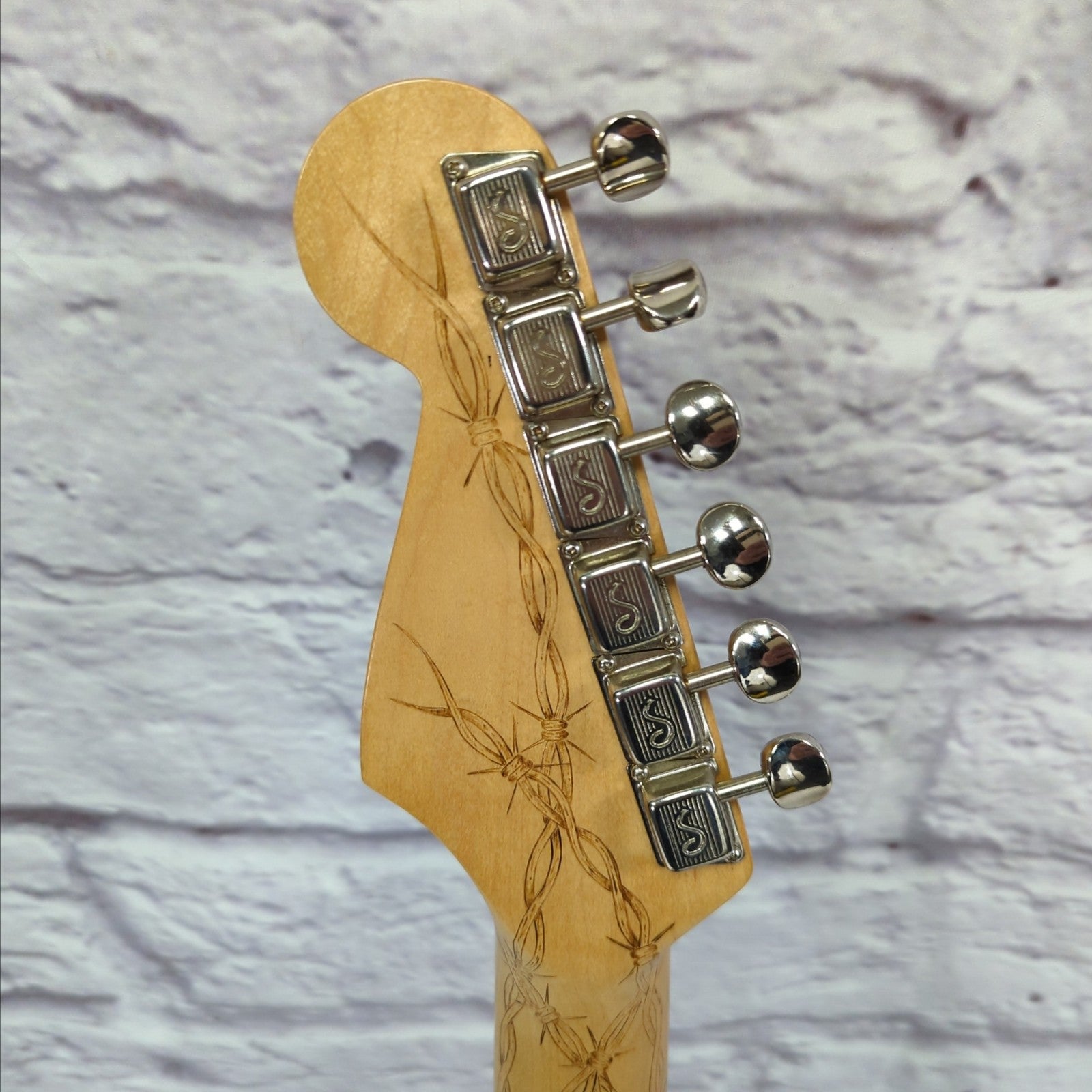 Partscaster ElectraGlide Telecaster Electric Guitar with Barbed Wire Etched Neck