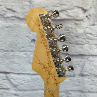 Partscaster ElectraGlide Telecaster Electric Guitar with Barbed Wire Etched Neck