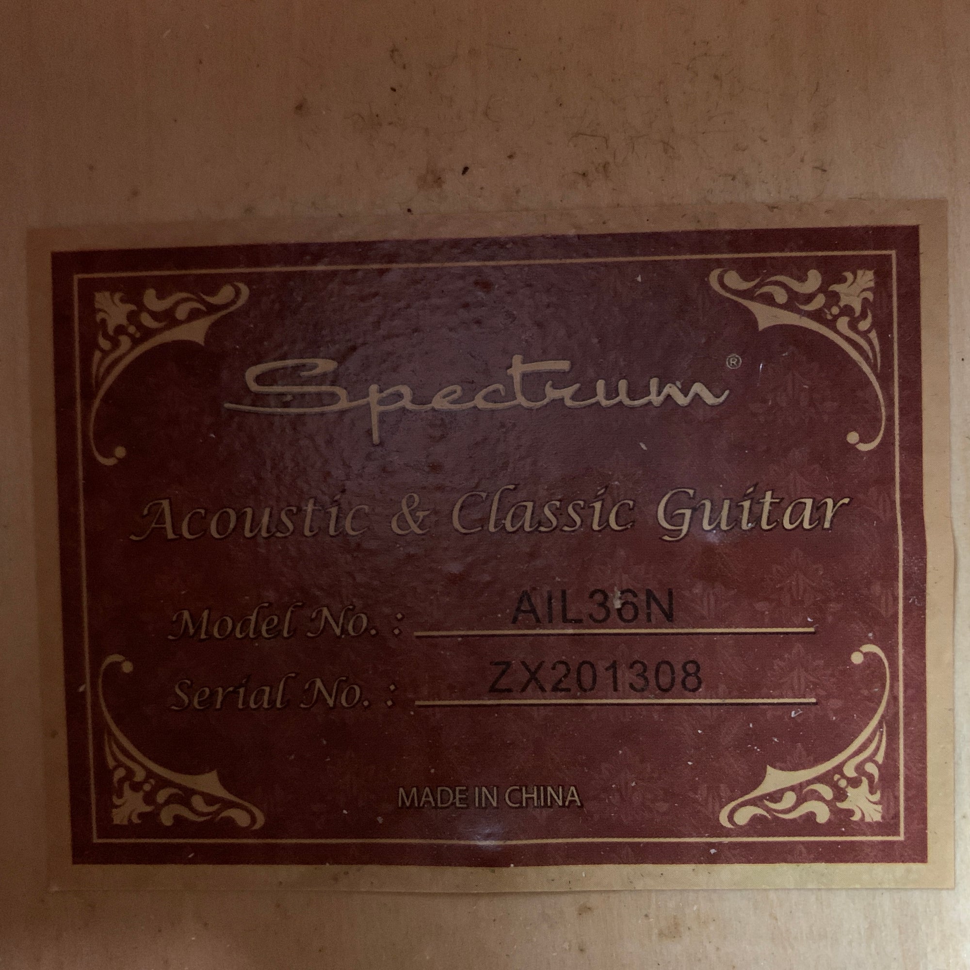 Spectrum 3/4 Acoustic Guitar Natural