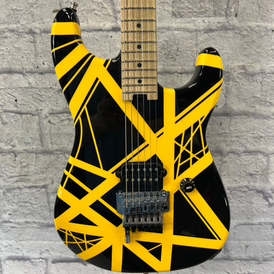 EVH Striped Series Black w Yellow Stripes Electric Guitar