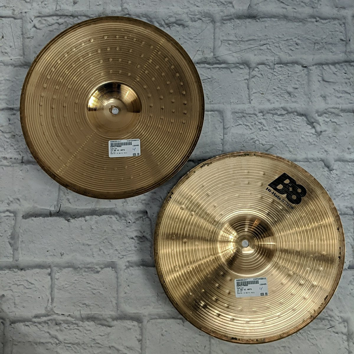 Sabian 13 B8 Hi Hat Cymbal Pair Hi Hats