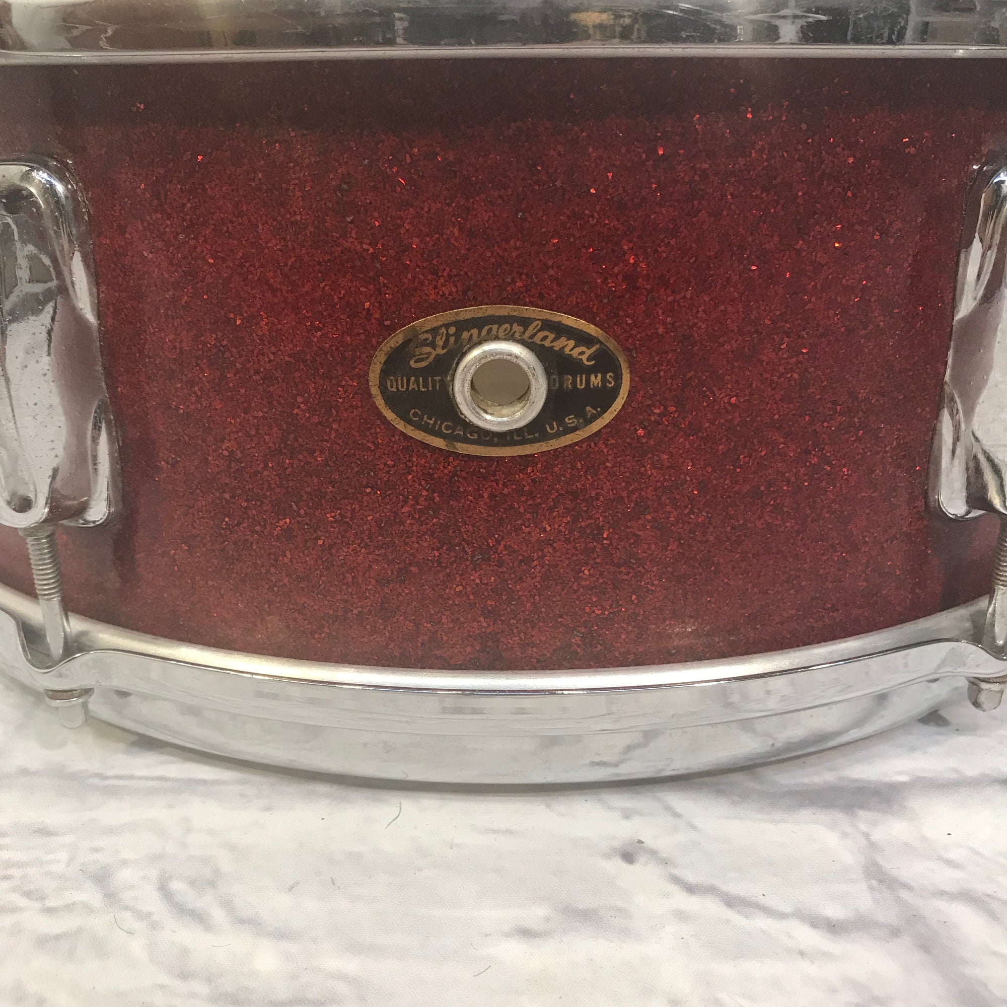 Slingerland 14" Snare Drum Red Sparkle 1950's