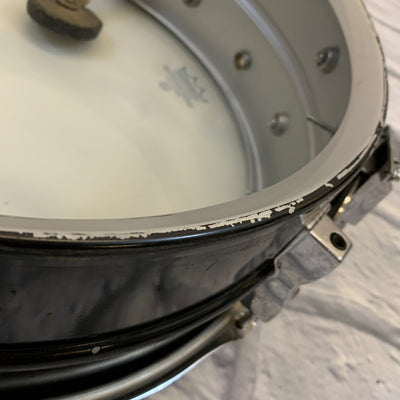 Ludwig No. 404 Acrolite 5x14" Aluminum Snare with Pointed Blue/Olive Badge 1970s