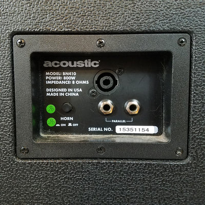 Acoustic BN410 Neodymium Bass Cabinet