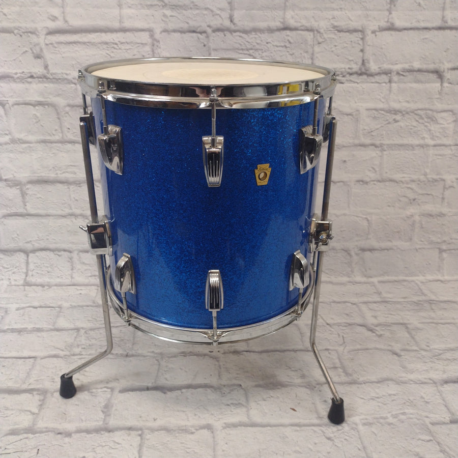 Ludwig Vintage 1968 14x14 Blue Sparkle Floor Tom