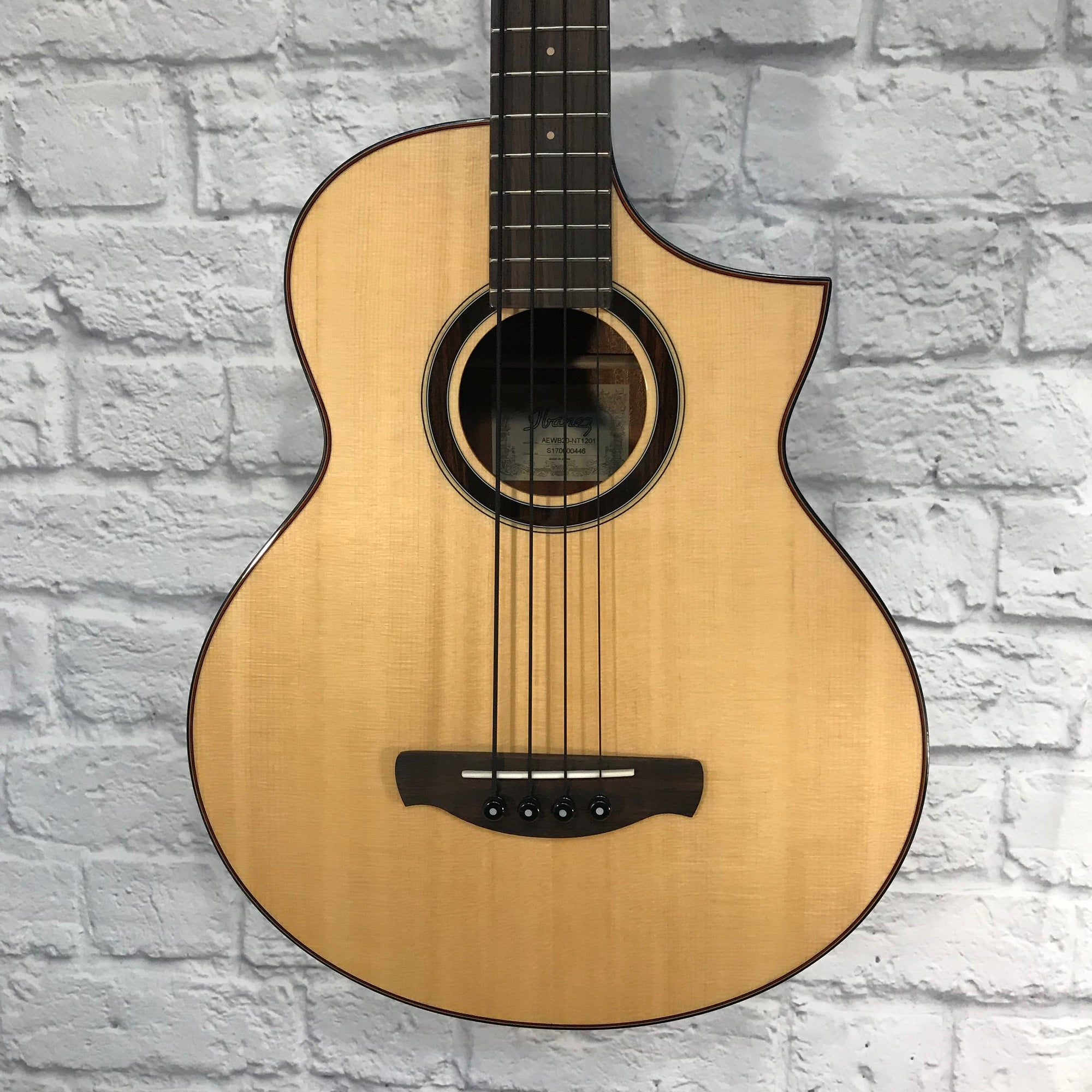 ** Ibanez AEWB20NT 4-string Acoustic Bass  Guitar with Mahogany Back and Sides