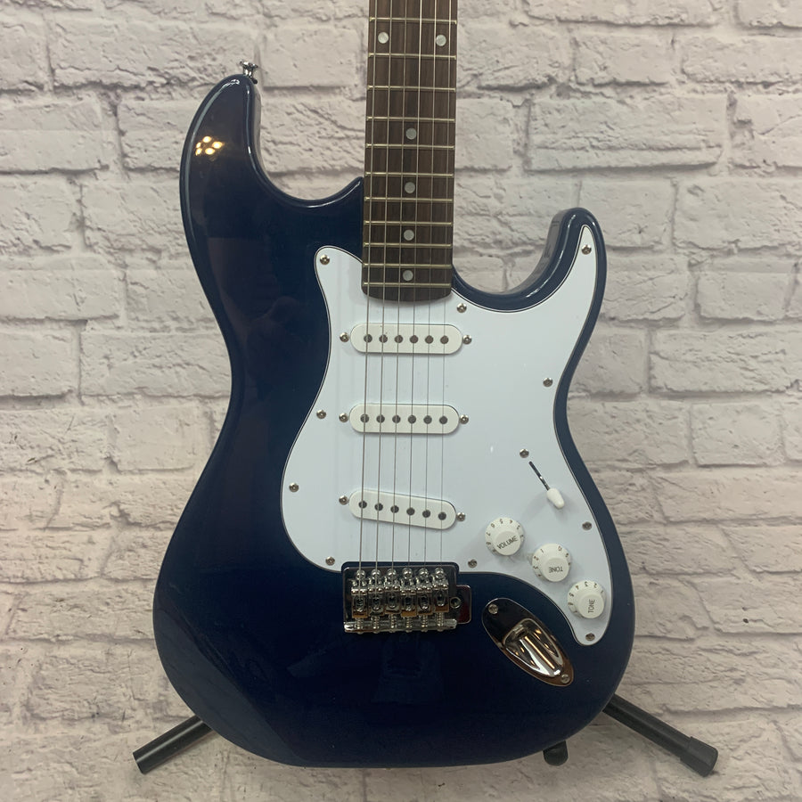 Silvertone SS15 Revolver Double Cut 2000s Blue Gray Stratocaster Guitar