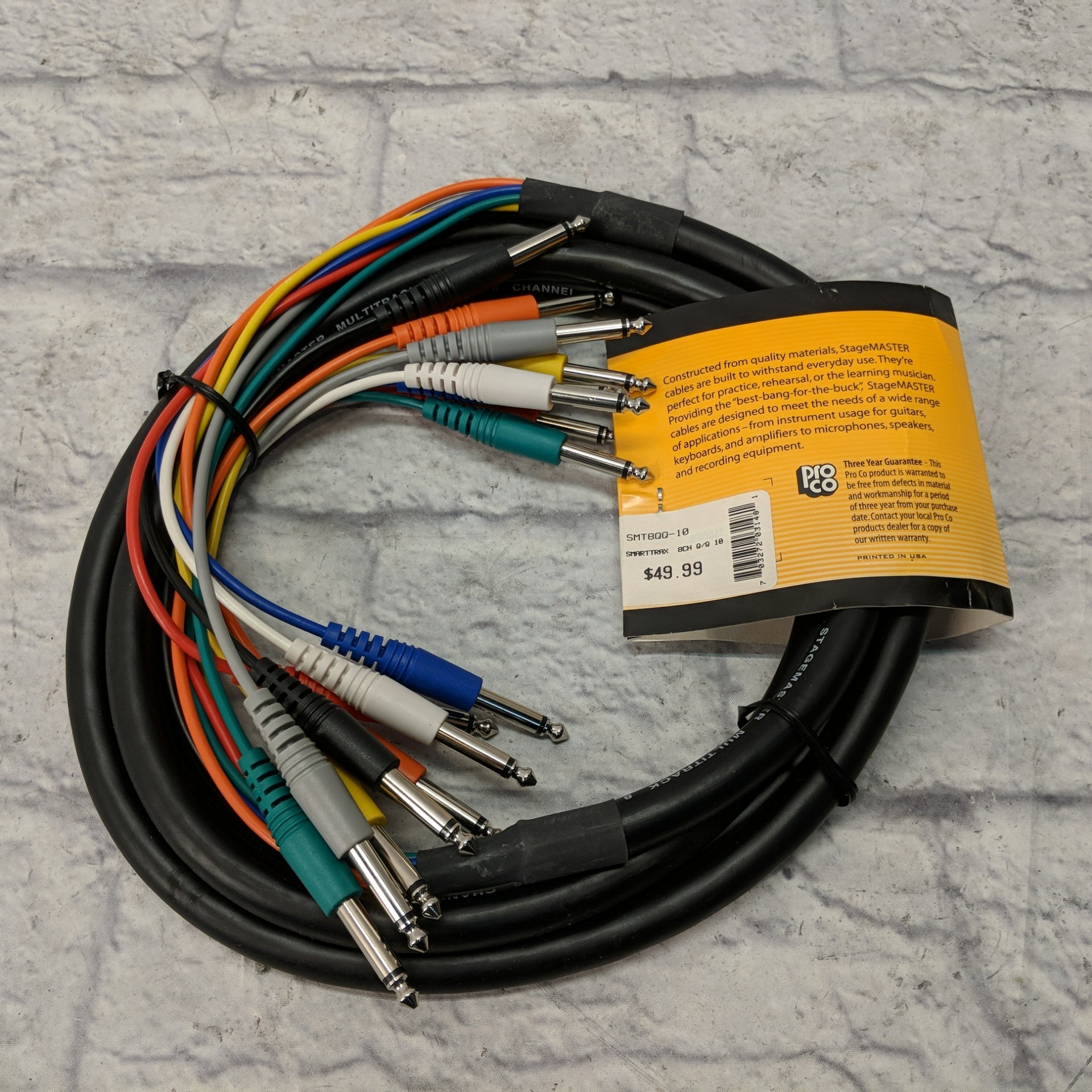 ProCo Stagemaster Multitrack 8 Channel TS Audio Cable - 10ft New