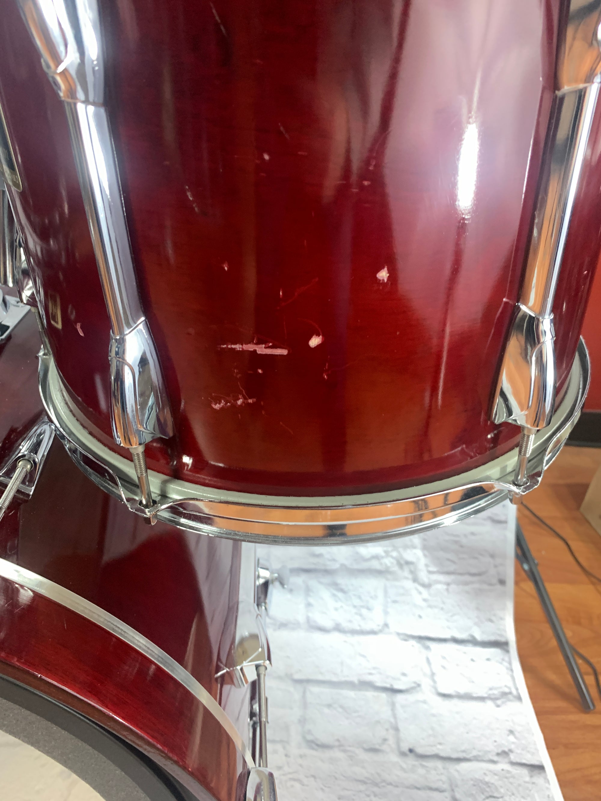 Yamaha Stage Custom 4 Piece Drum Kit Red