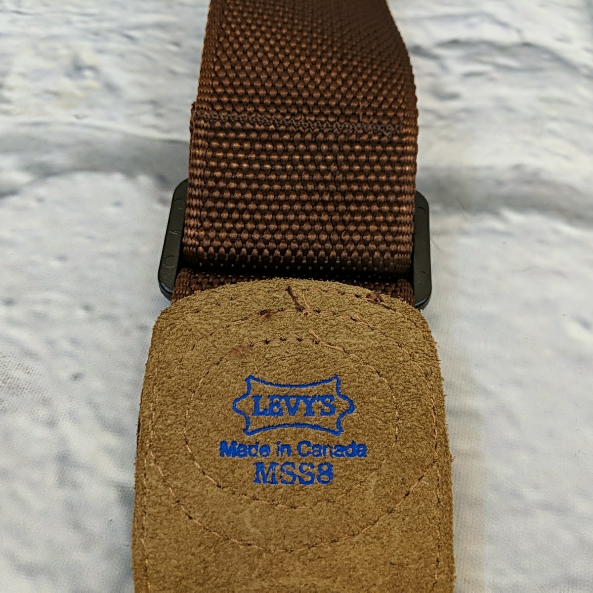 Levy's MSS8 Brown 2" Wide Soft-hand Polypropylene Guitar Strap with Brown Leather Ends