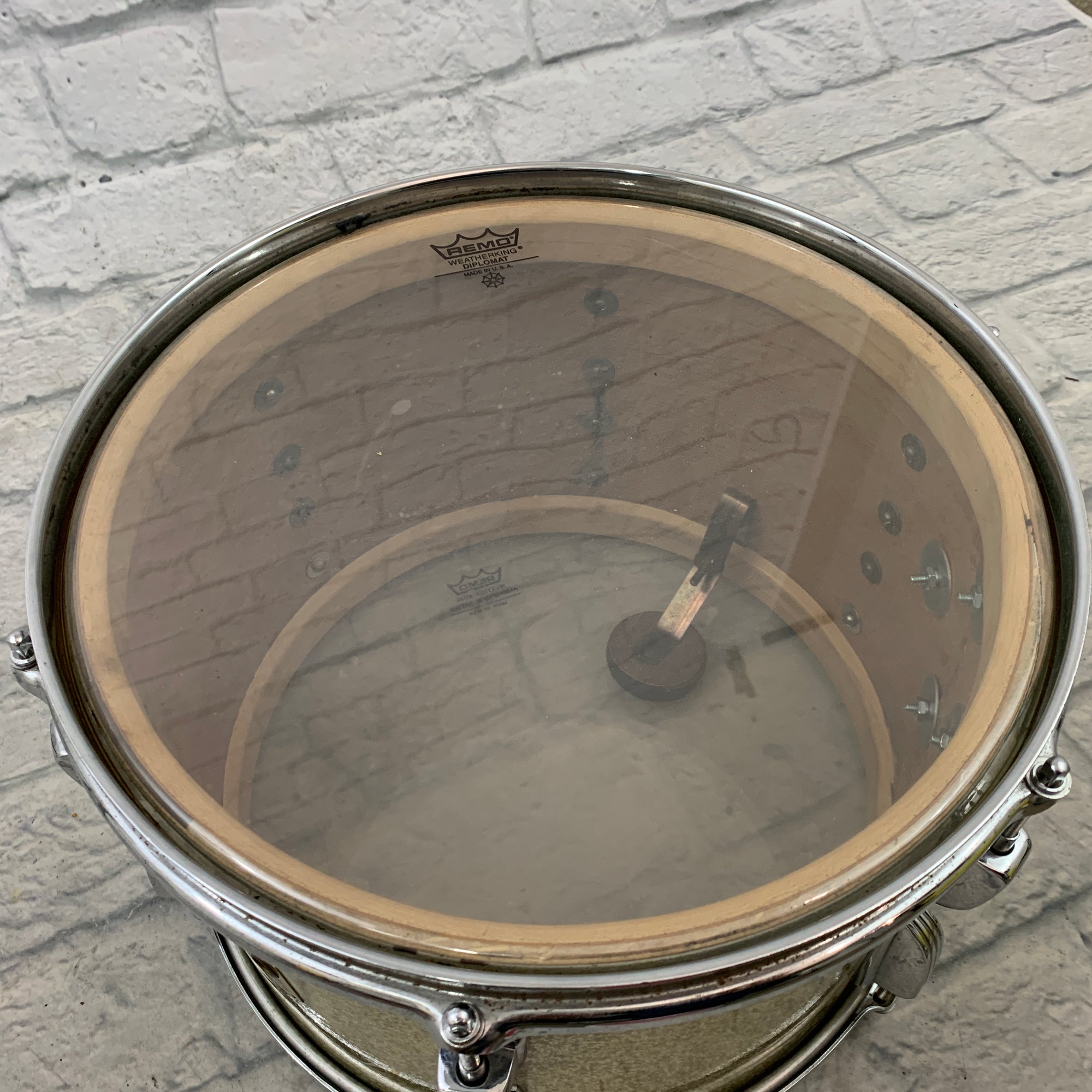Vintage 1950s Transition Badge Ludwig 9 x 13 Rack Tom Silver Sparkle