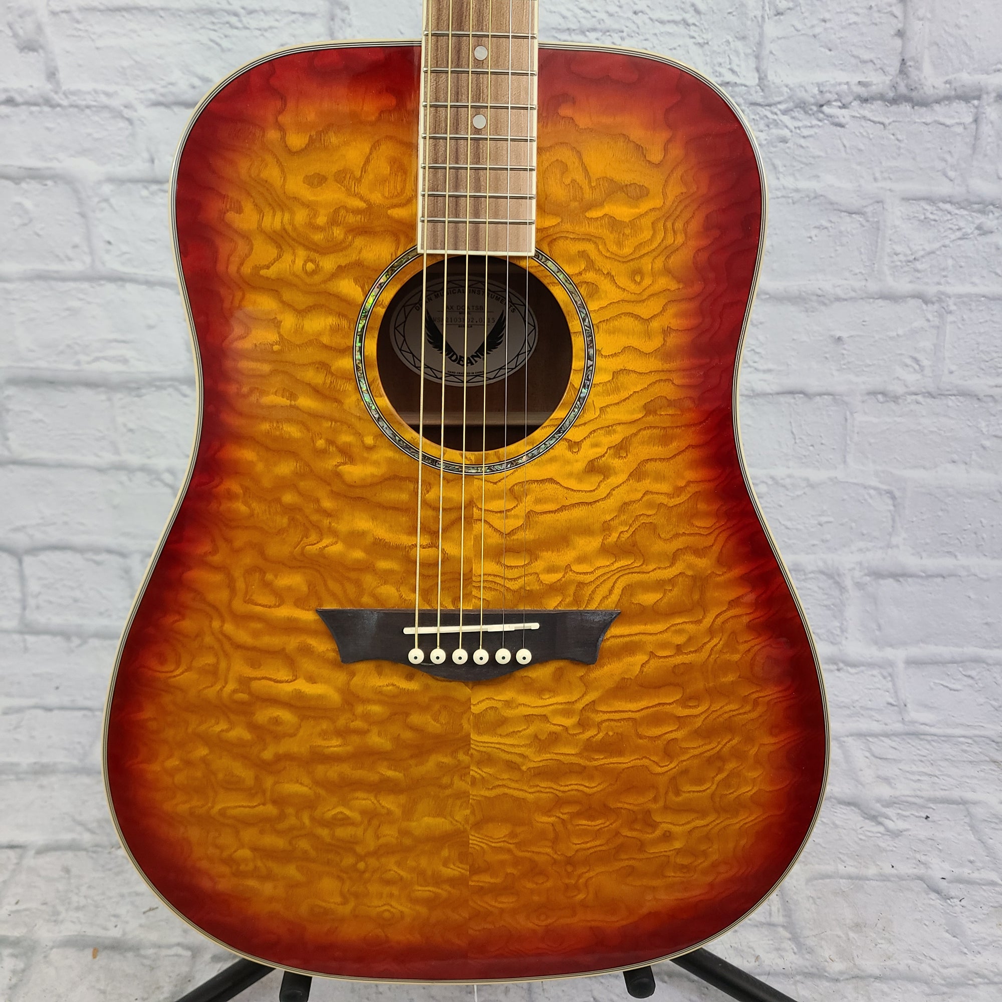 Dean AX DQA TSB Acoustic Guitar (Orange Burst)