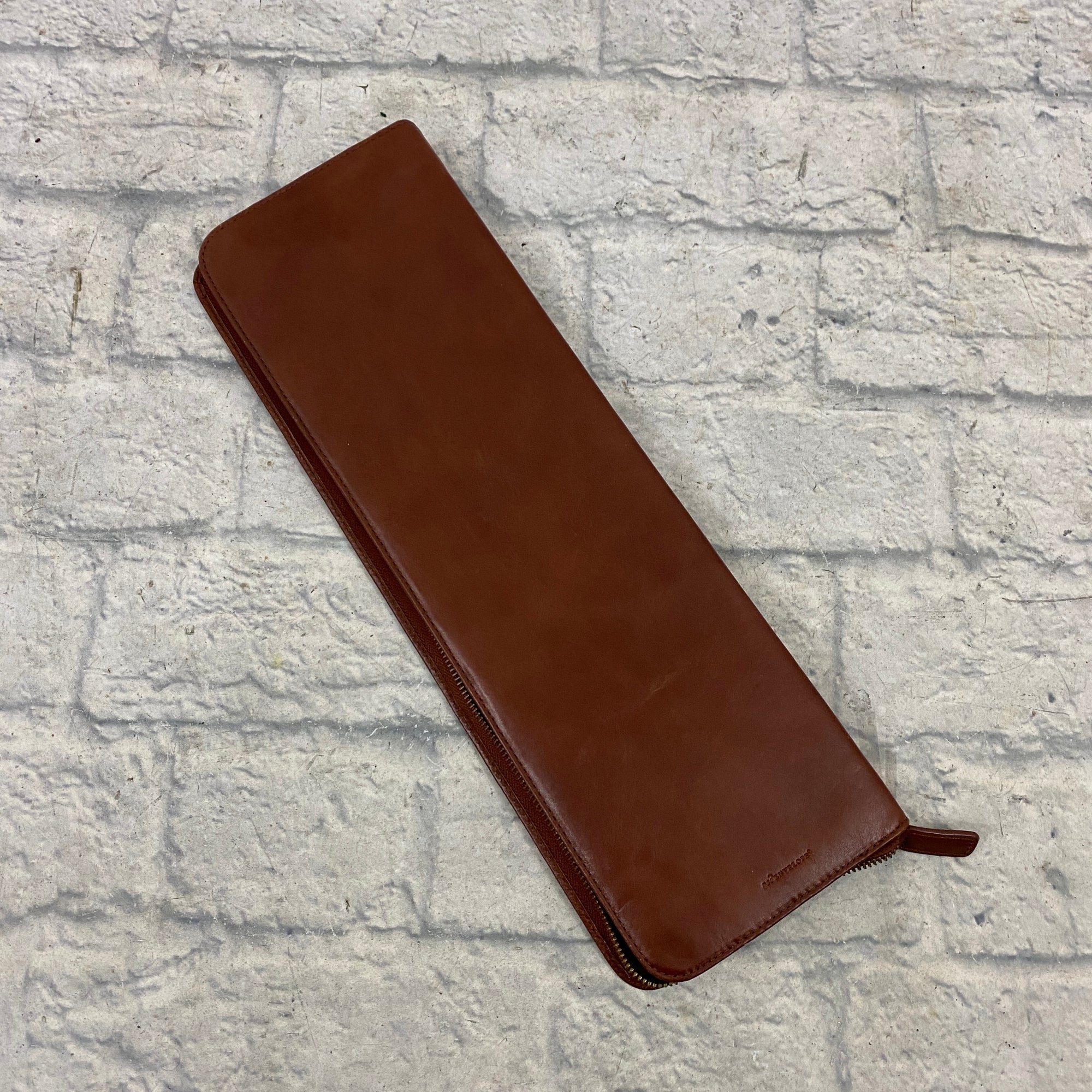 Red Envelope Zippered Leather Stick Bag