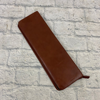 Red Envelope Zippered Leather Stick Bag