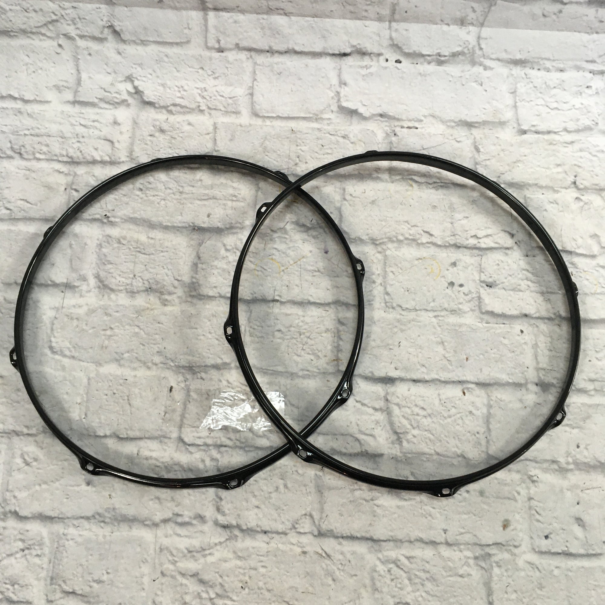 Unknown Black 16 Inch Drum Hoops 8 Lug Black Powder Coat