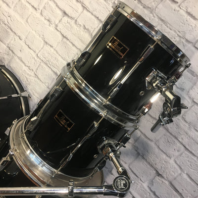 1990's Pearl Export 6 Piece Black Drum Kit