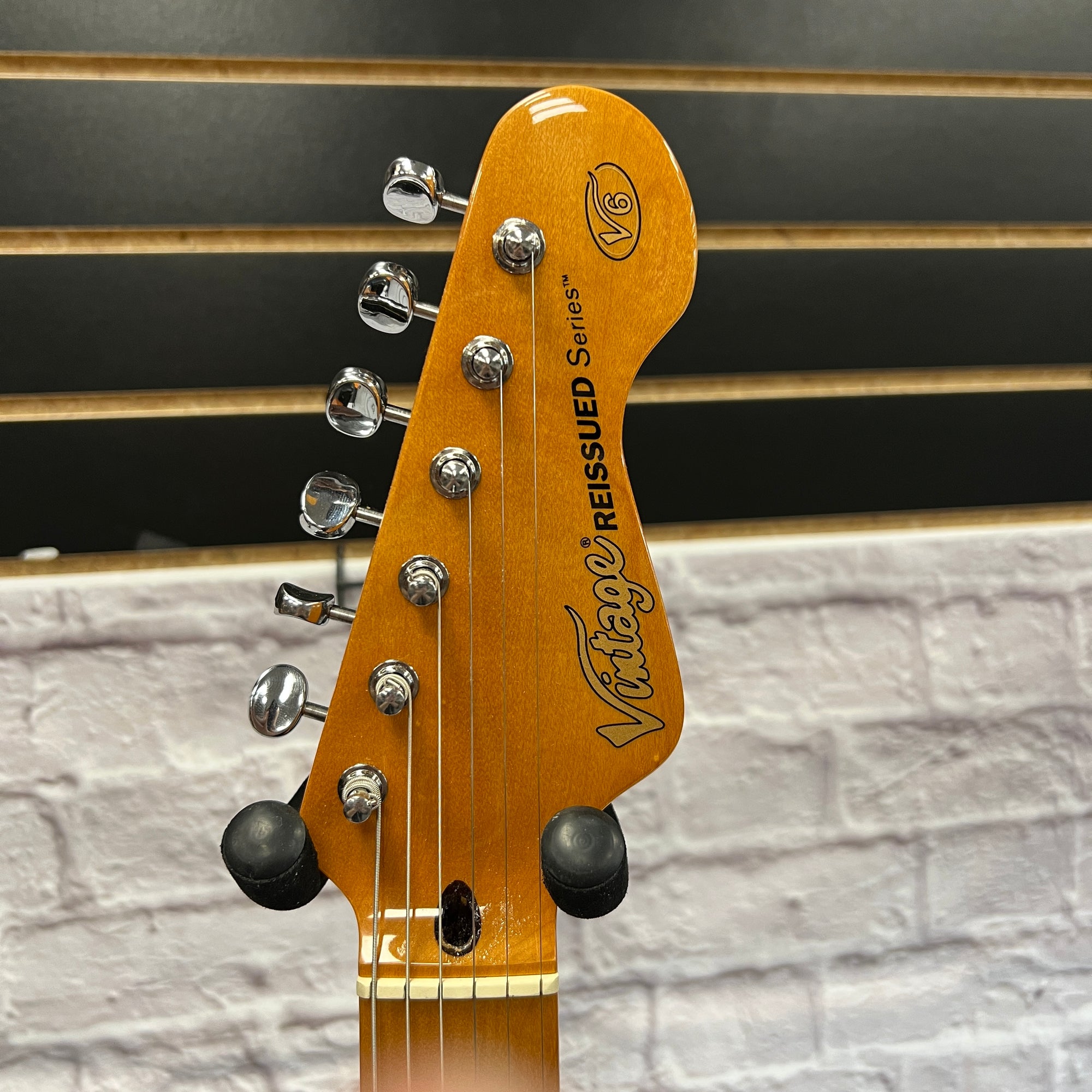Vintage (Brand) V6M  Strat Style Natural Finish SSS Electric Guitar