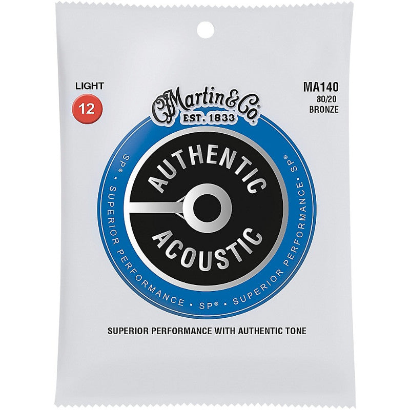 Martin MA140 Authentic Acoustic Light Gauge Guitar Strings 12-54