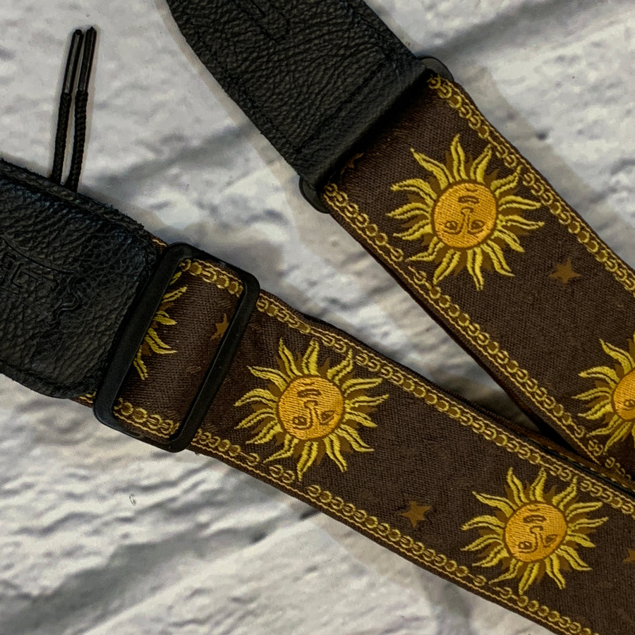 Levy's MPJG 2" Jacquard Weave Guitar Strap w/ Sun Pattern Brown