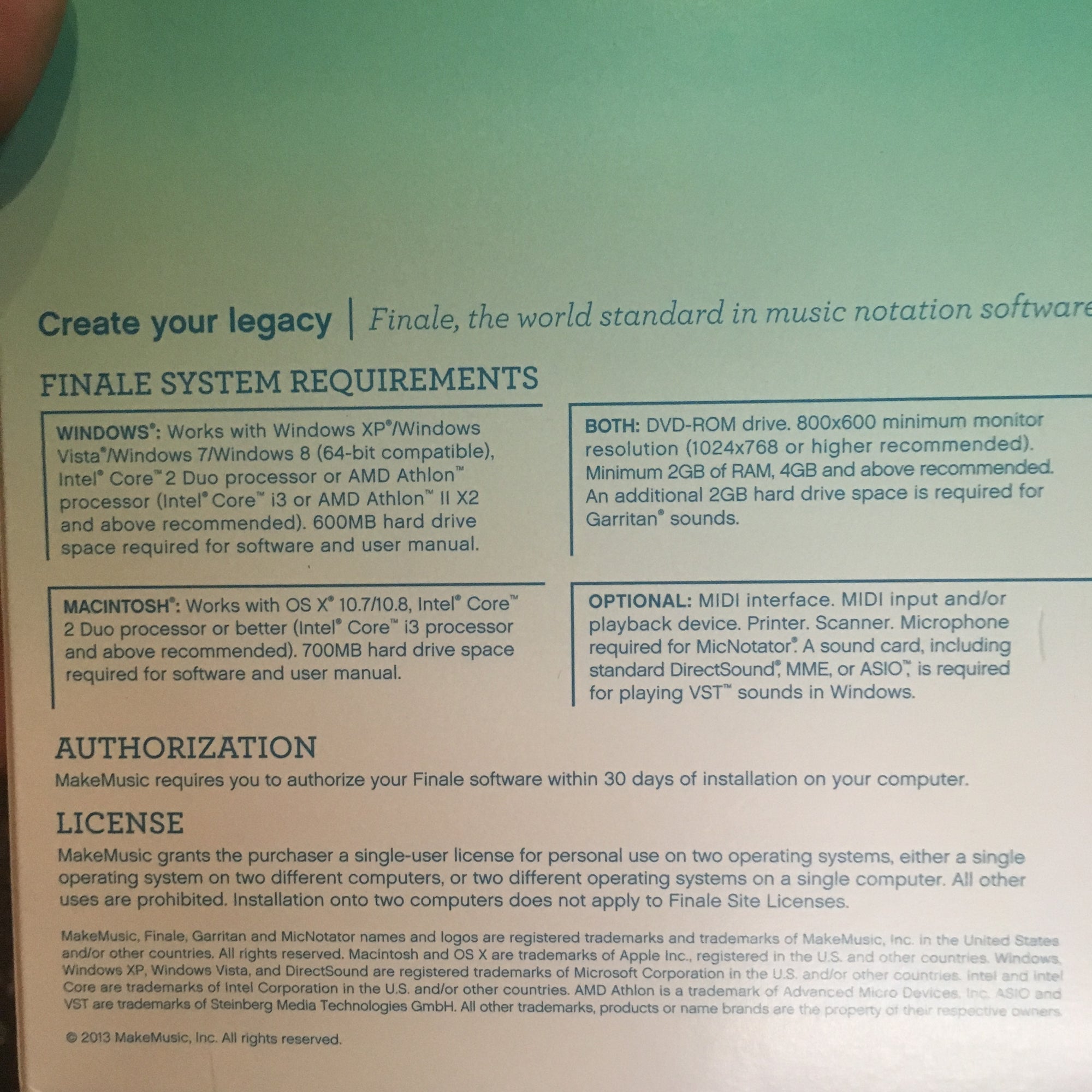 MakeMusic 2014 Finale Music Notation Software