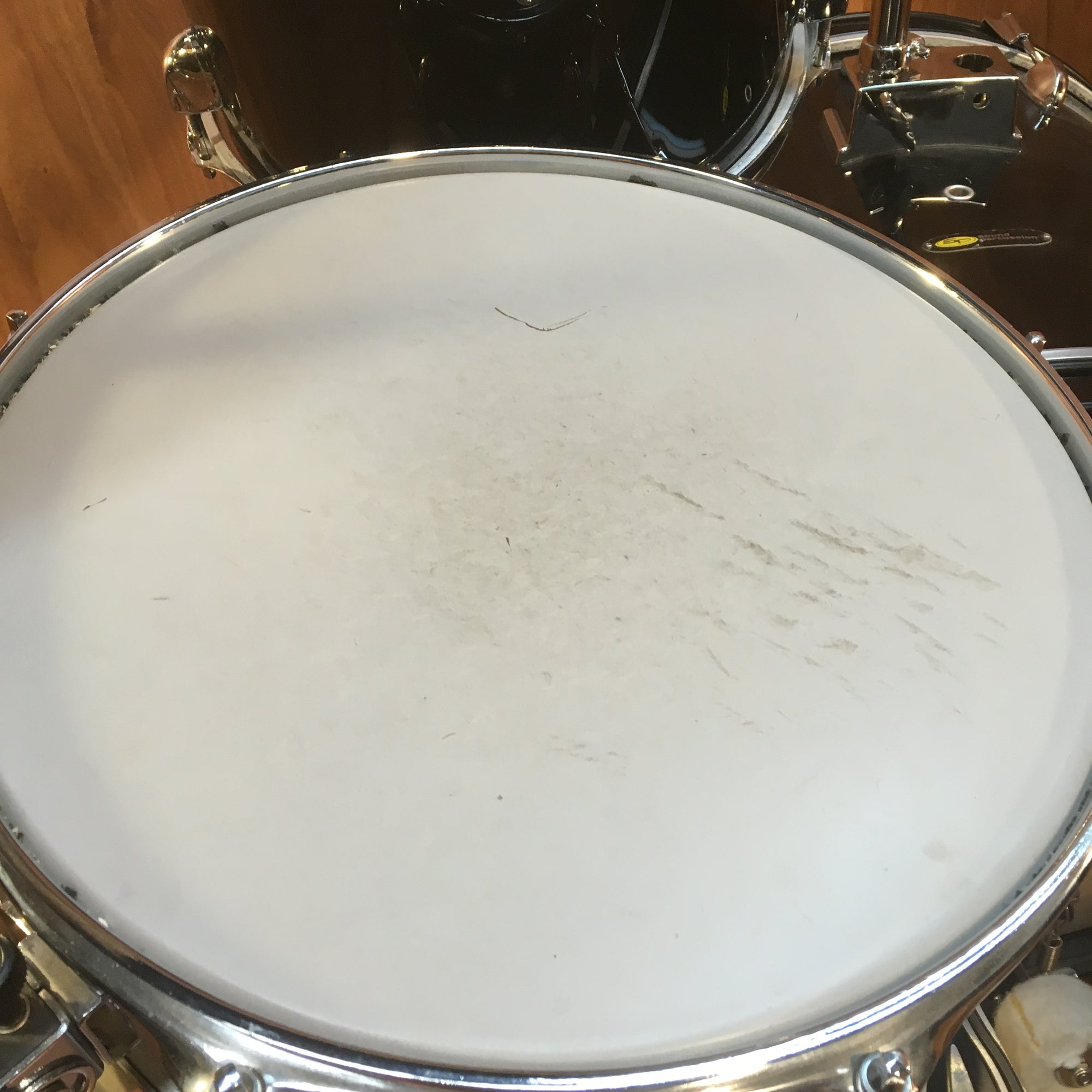 Sound Percussion 4 Piece Black Drum Set with Hardware and Cymbals