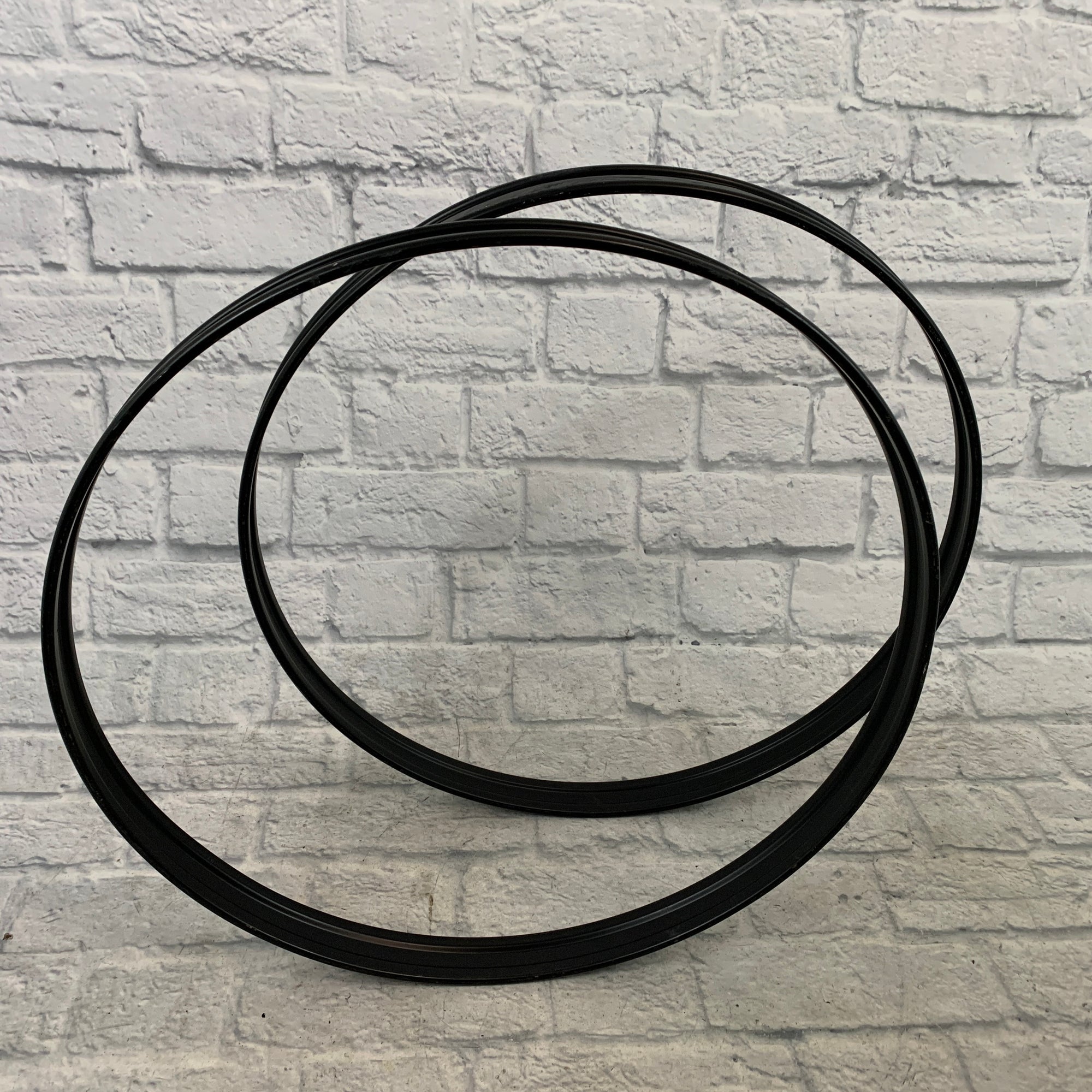 Unbranded 22" Metal Bass Drum Hoops Pair (Black)