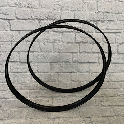 Unbranded 22" Metal Bass Drum Hoops Pair (Black)