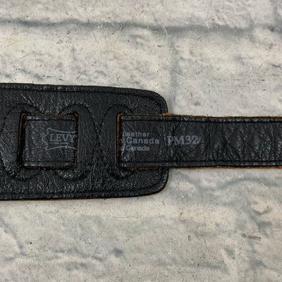 Levy's PM32 Leather Guitar Strap Black