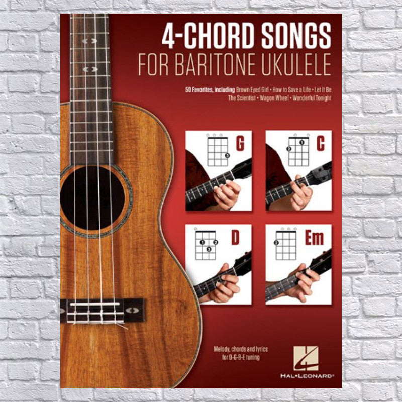 4-Chord Songs for Baritone Ukulele (G-C-D-Em) - (Paperback)
