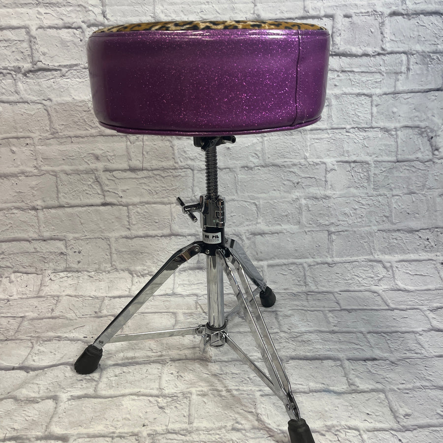 Pork Pie Leopard Print Purple Sparkle Drum Throne