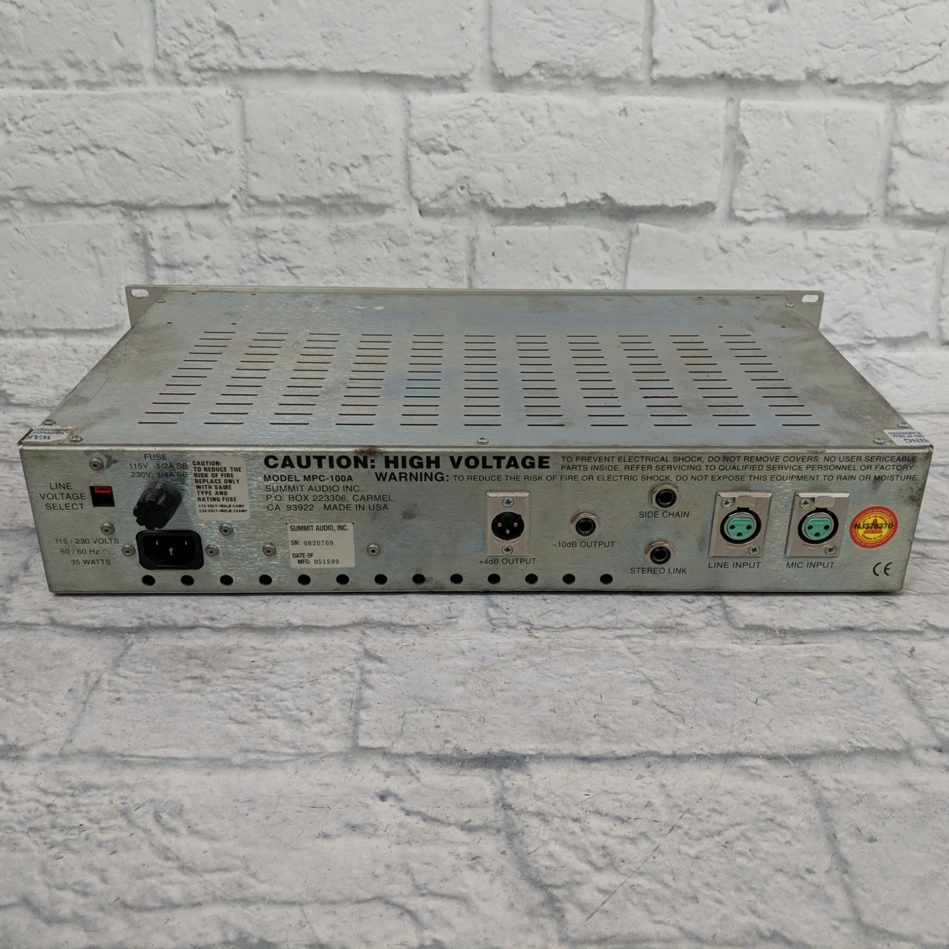 Summit Audio MPC-100A Tube Preamp / Compressor / Limiter
