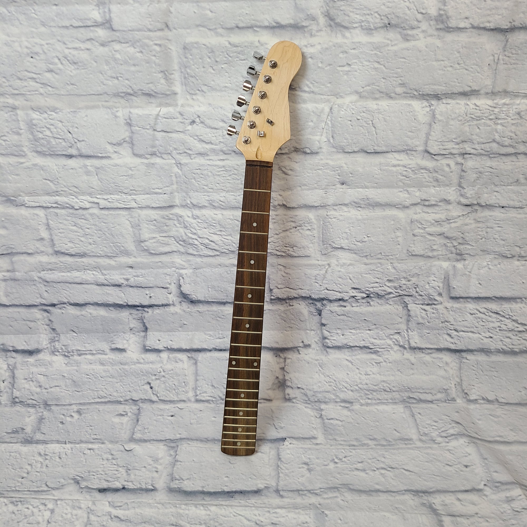 No Name Fretted Maple w/ Rosewood Fretboard S-Style Bolt On Electric Guitar Neck w/Tuners